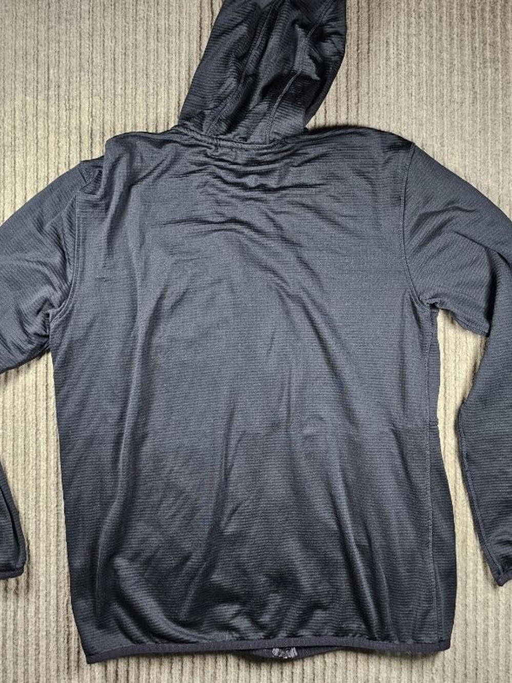Merrell Men Black Geotex Grid Fleece Full Zip Hoodie Jacket Outdoor Active Sz L - Picture 4 of 6